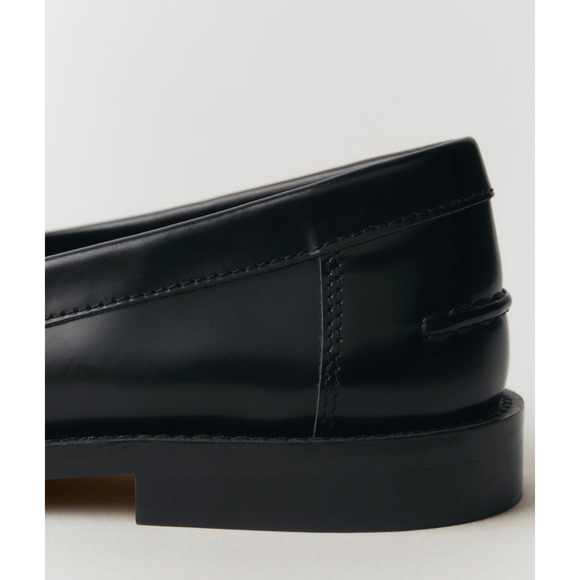 NEW MANGO MNG BLACK WHITE TWO TONE LEATHER PENNY LOAFERS SHOES SZ 36 US 6 - Picture 10 of 11